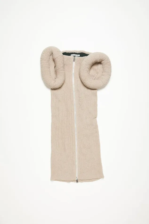 Acne Studios Asymmetric Knit Dress Old Pink Woman Dresses