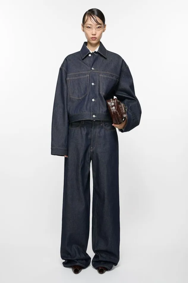 Acne Studios Baggy Fit Jeans 8211 1981F Indigo Blue Woman Jeans