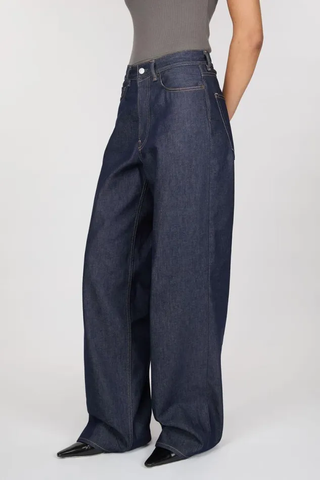 Acne Studios Baggy Fit Jeans 8211 1981F Indigo Blue Woman Jeans