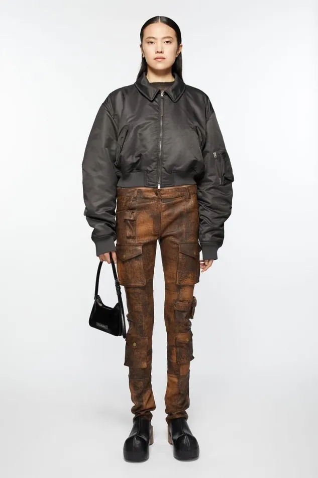 Acne Studios Bomber Jacket Anthracite Grey Woman Outerwear