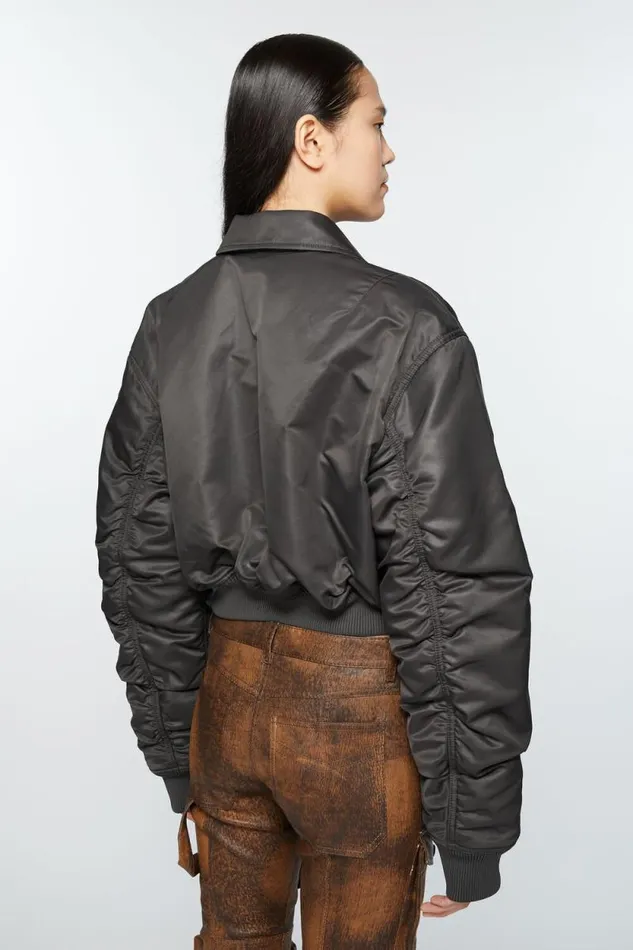 Acne Studios Bomber Jacket Anthracite Grey Woman Outerwear