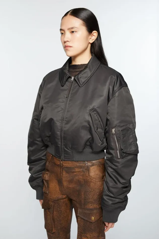 Acne Studios Bomber Jacket Anthracite Grey Woman Outerwear