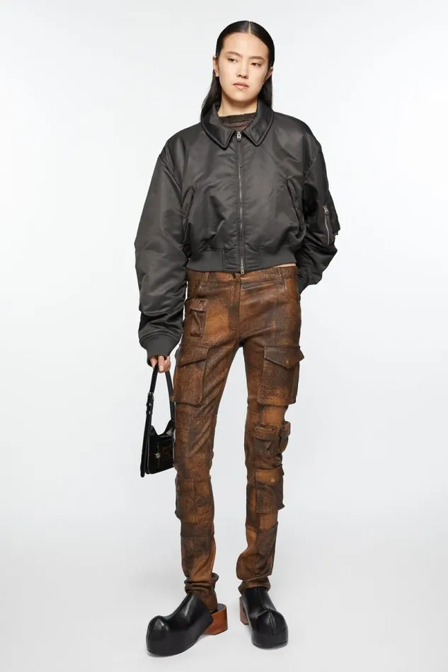 Acne Studios Bomber Jacket Anthracite Grey Woman Outerwear