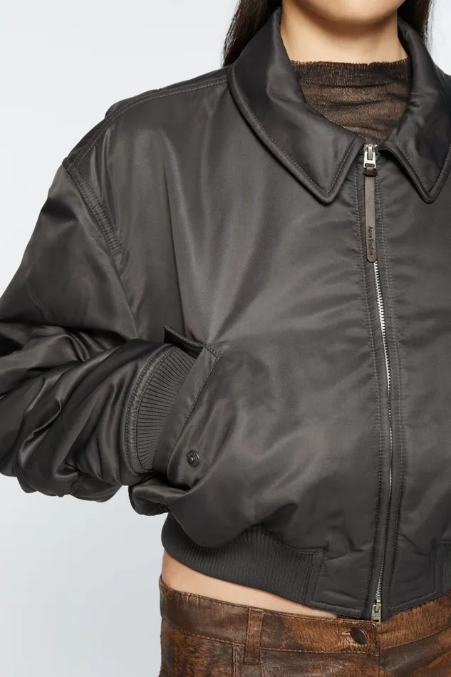 Acne Studios Bomber Jacket Anthracite Grey Woman Outerwear