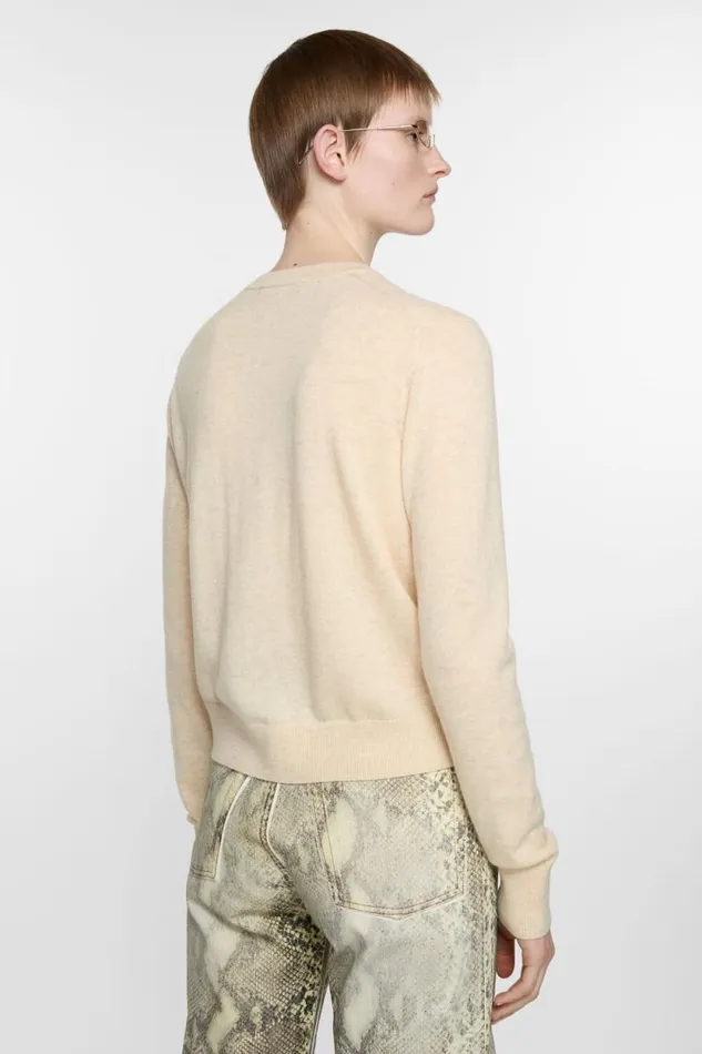 Acne Studios Cadigan Yak Wool 8211 Fitted Fit Oatmeal Melange Woman Knitwear