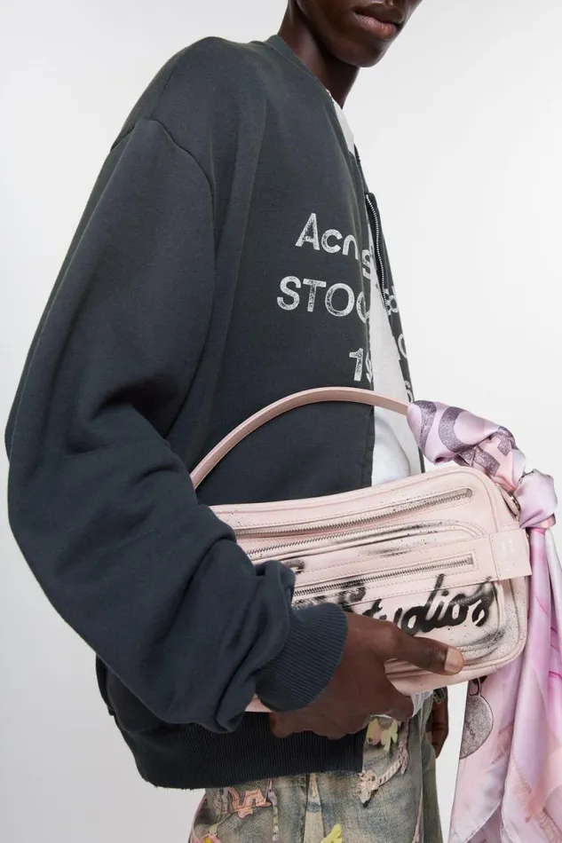 Acne Studios Camero Small Shoulder Bag Pale Pink Man Bags