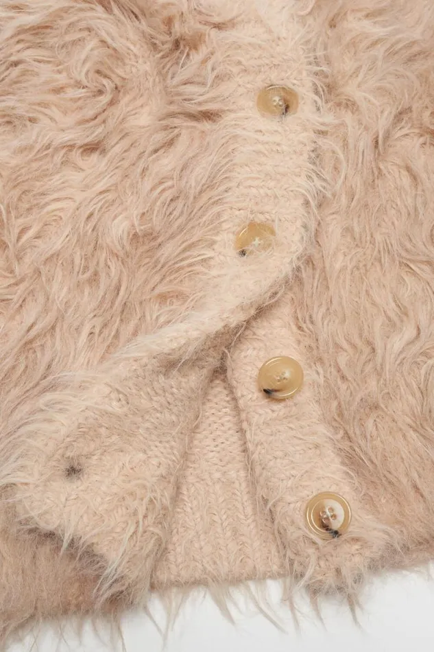 Acne Studios Cardigan Textured Beige Woman Knitwear
