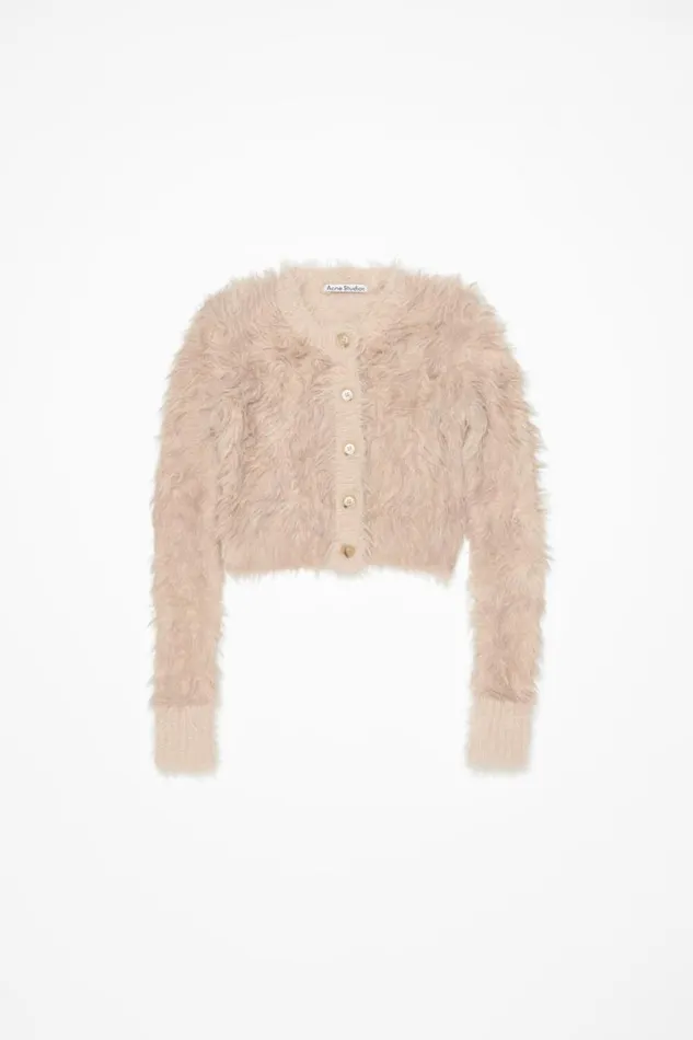 Acne Studios Cardigan Textured Beige Woman Knitwear
