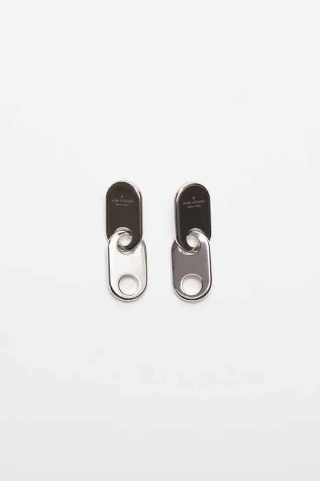 Acne Studios Chain Lock Earring Silver Woman Jewellery