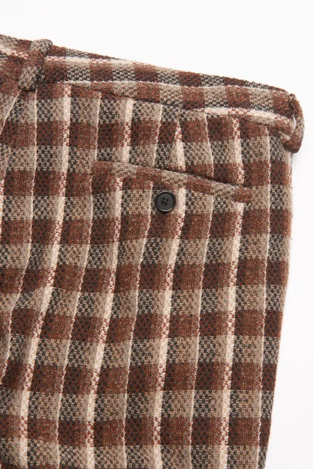 Acne Studios Check Tailored Trousers Beigebrown Woman Trousers