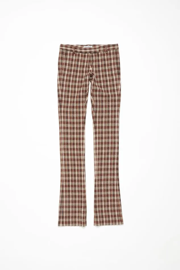 Acne Studios Check Tailored Trousers Beigebrown Woman Trousers