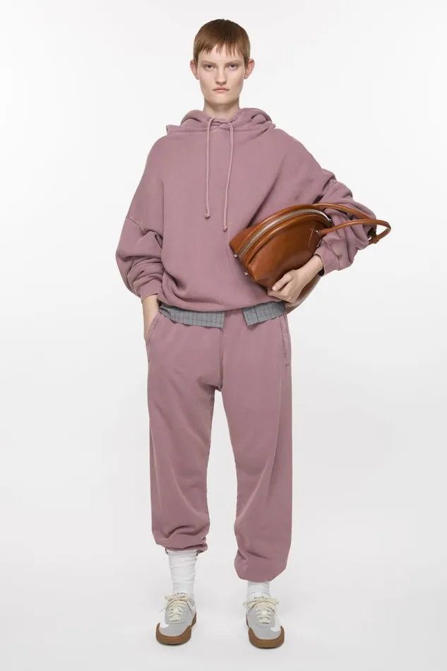 Acne Studios Cotton Sweatpants Plum Purple Woman Trousers