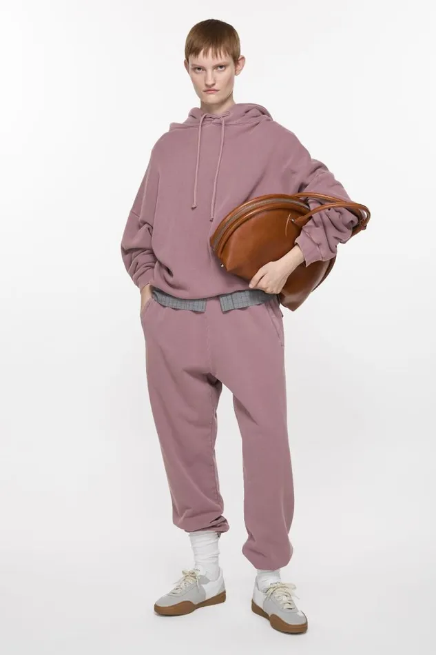 Acne Studios Cotton Sweatpants Plum Purple Woman Trousers