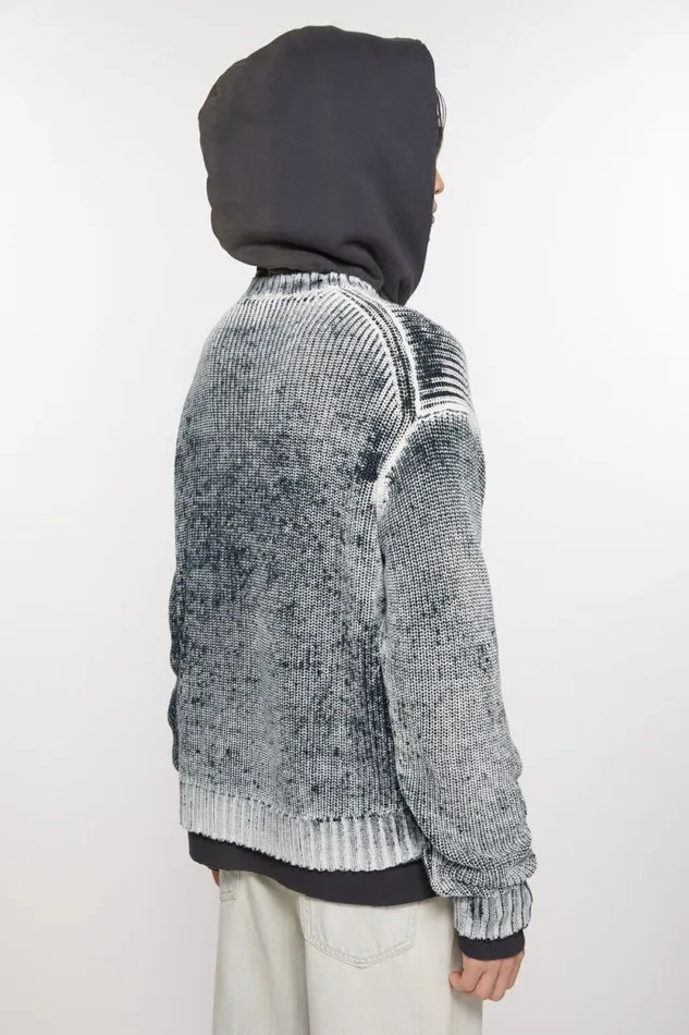 Acne Studios Crew Neck Jumper Blackwhite Man Knitwear