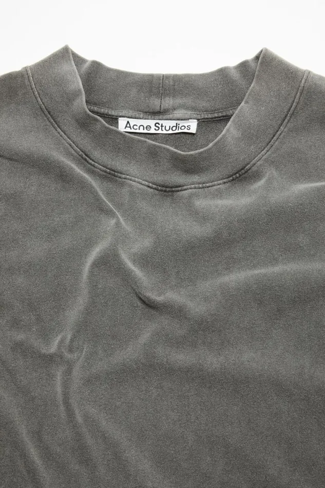 Acne Studios Crew Neck Sweater 8211 Relaxed Unisex Fit Faded Black Woman Tshirts