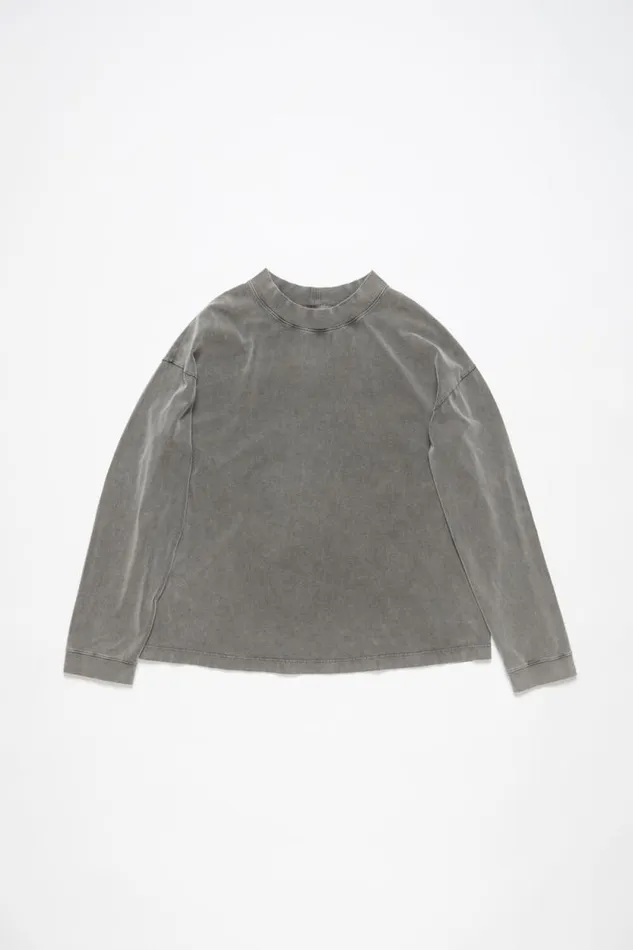 Acne Studios Crew Neck Sweater 8211 Relaxed Unisex Fit Faded Black Woman Tshirts