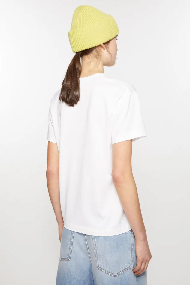 Acne Studios Crew Neck Tshirt Regular Fit Optic White Woman Tshirts