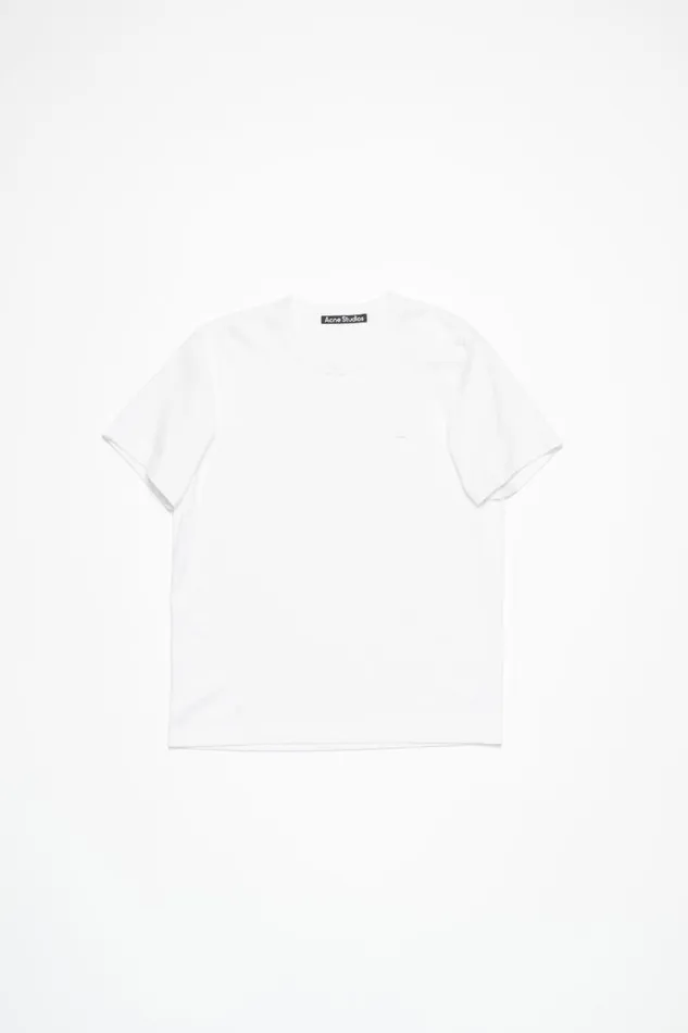 Acne Studios Crew Neck Tshirt Regular Fit Optic White Woman Tshirts