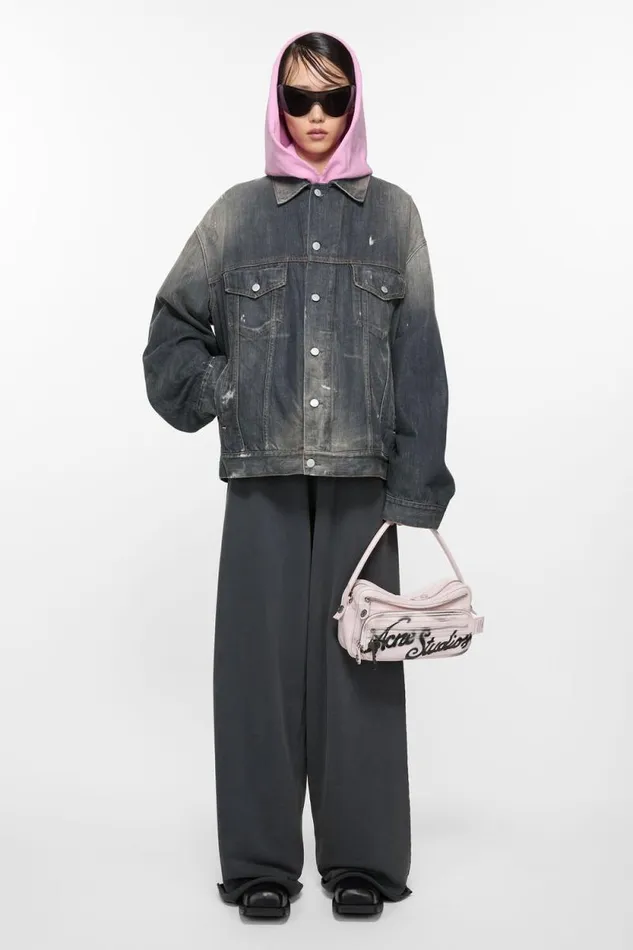 Acne Studios Denim Jacket 8211 Oversized Fit Black Woman Outerwear