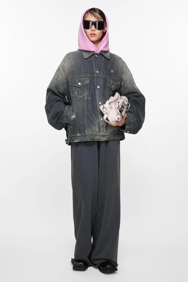 Acne Studios Denim Jacket 8211 Oversized Fit Black Woman Outerwear