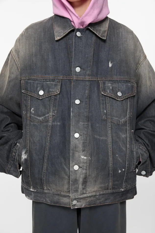 Acne Studios Denim Jacket 8211 Oversized Fit Black Woman Outerwear