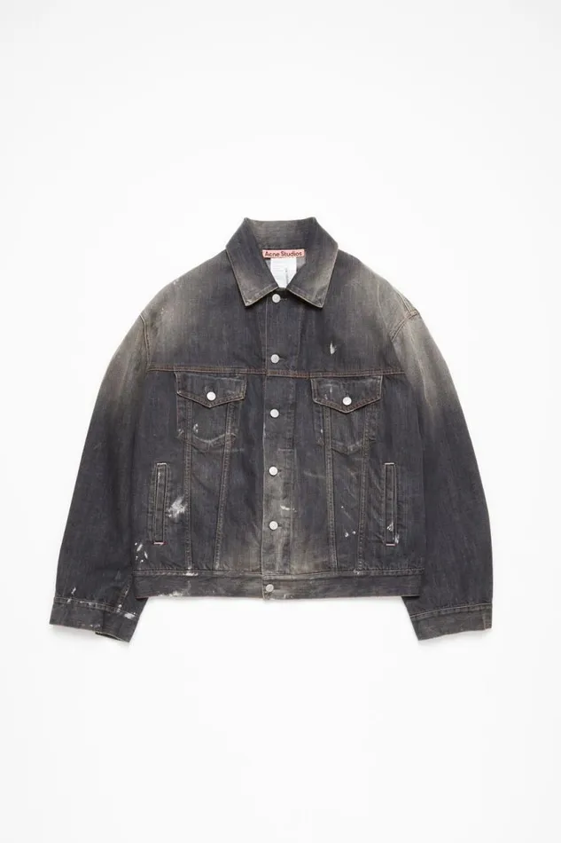 Acne Studios Denim Jacket 8211 Oversized Fit Black Woman Outerwear