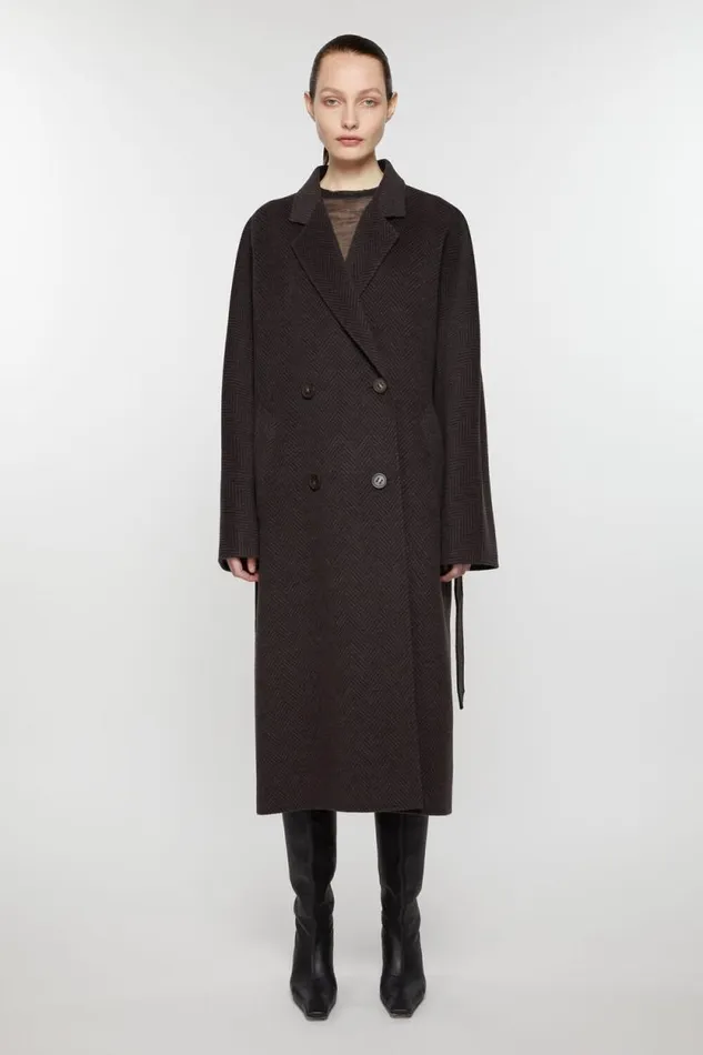 Acne Studios Doublebreasted Wool Coat Anthracite Grey Woman Outerwear