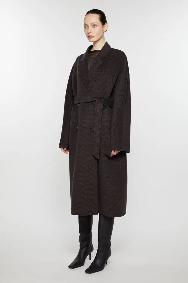 Acne Studios Doublebreasted Wool Coat Anthracite Grey Woman Outerwear