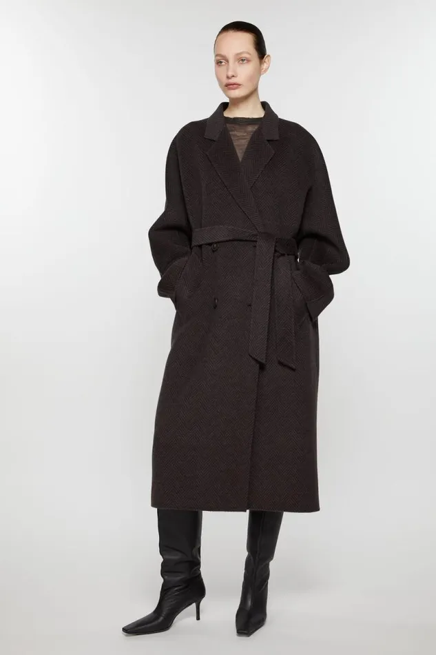 Acne Studios Doublebreasted Wool Coat Anthracite Grey Woman Outerwear