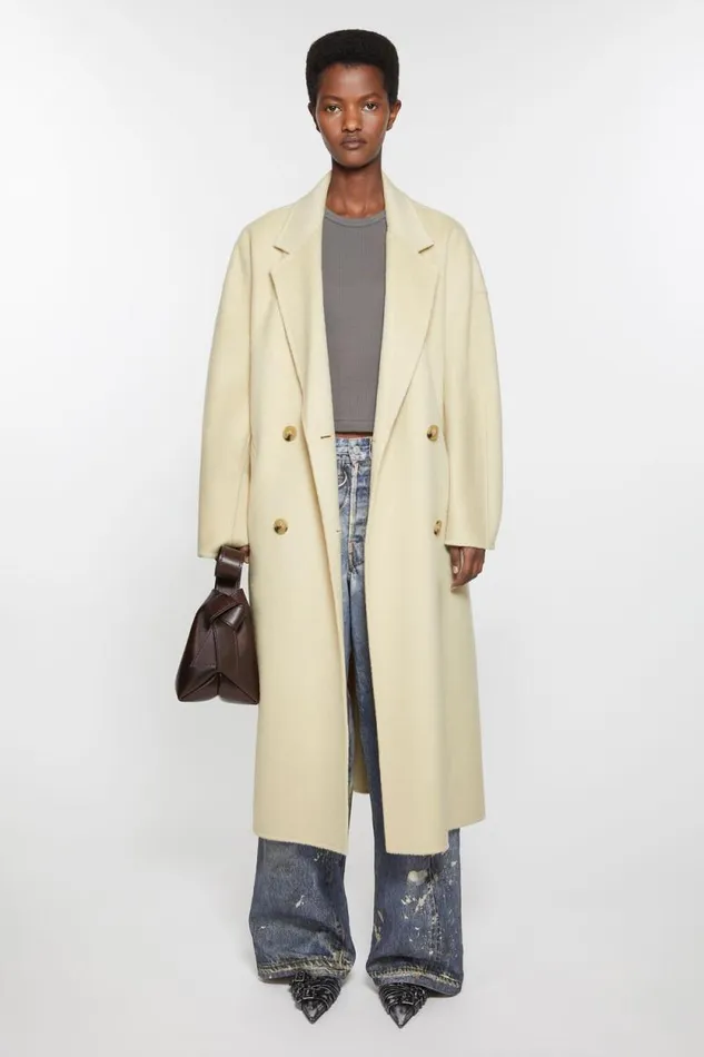 Acne Studios Doublebreasted Wool Coat Clay Beige Woman Outerwear