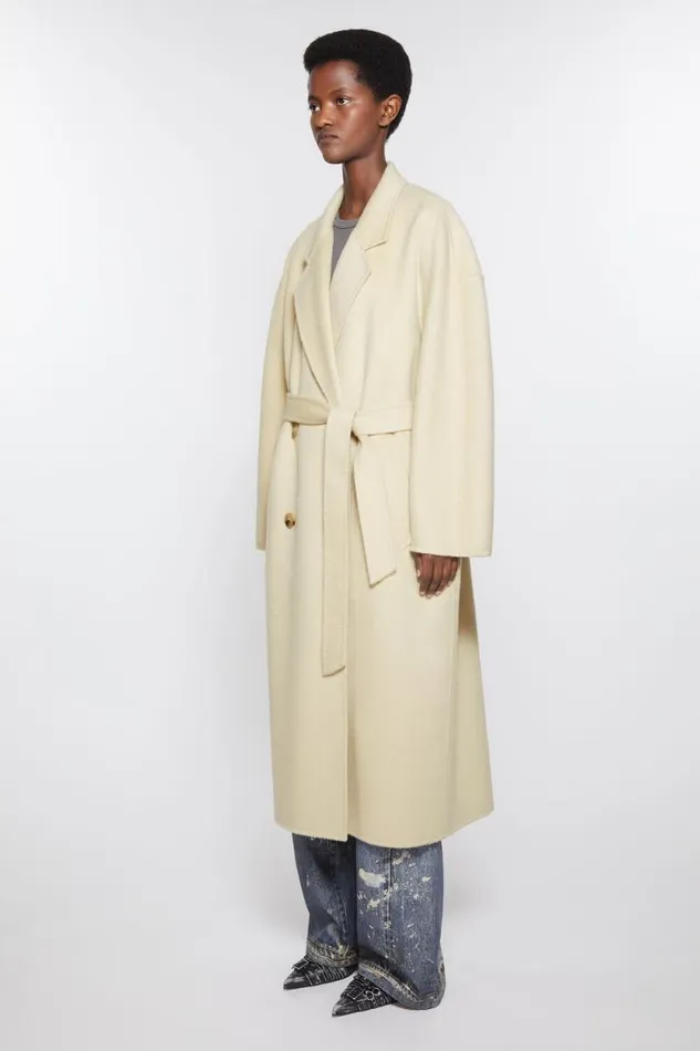 Acne Studios Doublebreasted Wool Coat Clay Beige Woman Outerwear