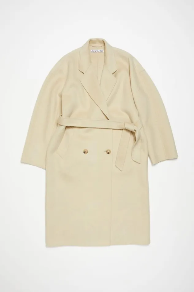 Acne Studios Doublebreasted Wool Coat Clay Beige Woman Outerwear