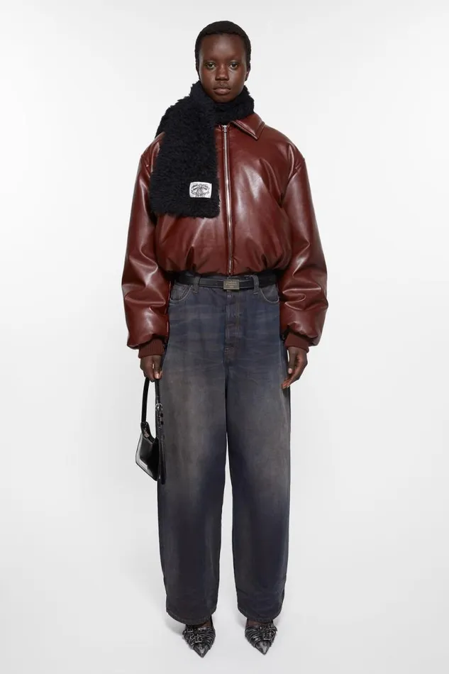 Acne Studios Engraved Logo Leather Belt Black Man Belts