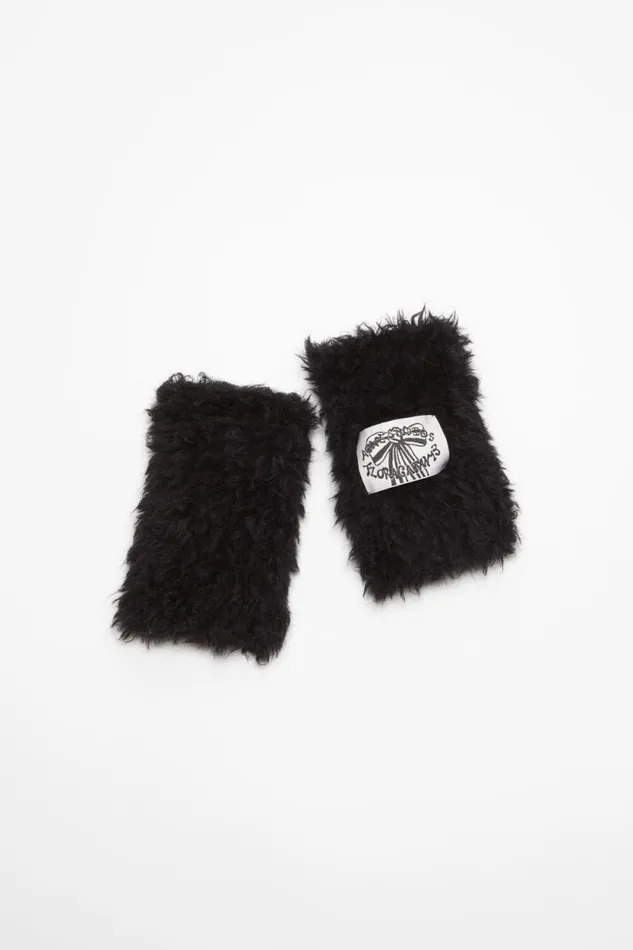 Acne Studios Fluffy Mittens Black Man Other Accessories