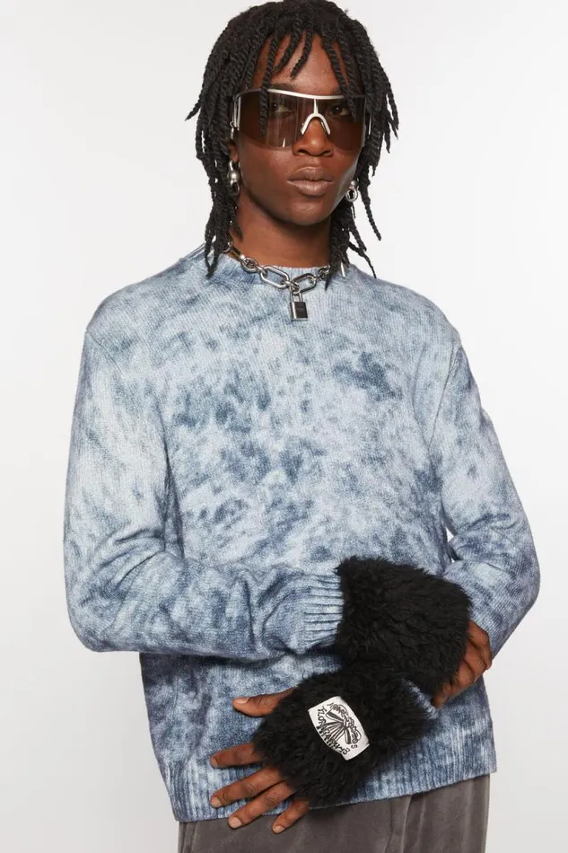 Acne Studios Fluffy Mittens Black Man Other Accessories