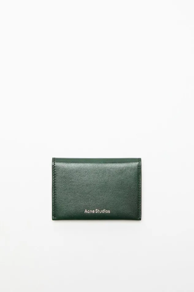 Acne Studios Folded Leather Wallet Olive Green Man Small Leather Goods