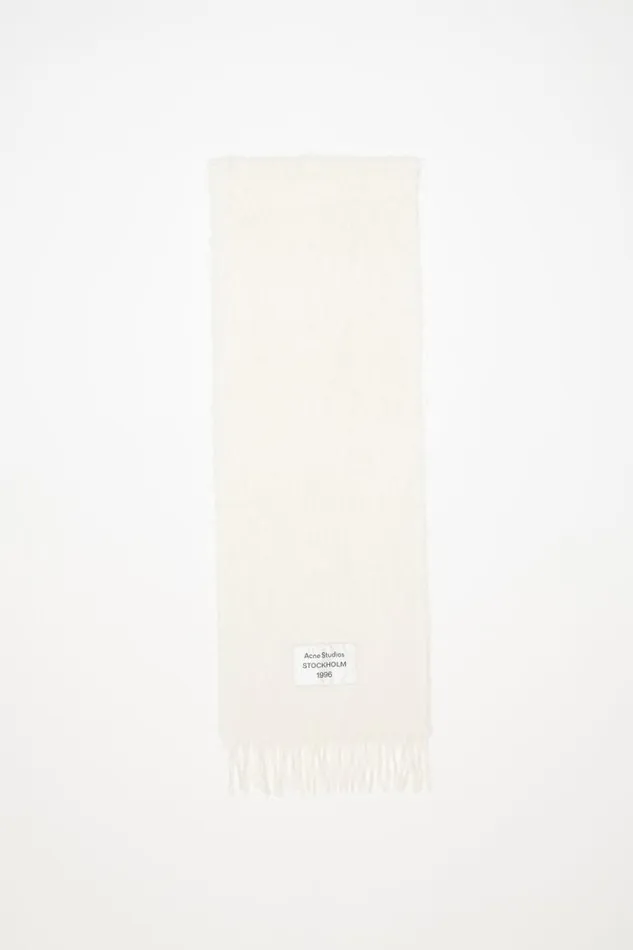 Acne Studios Fringe Alpaca Scarf White Man Scarves