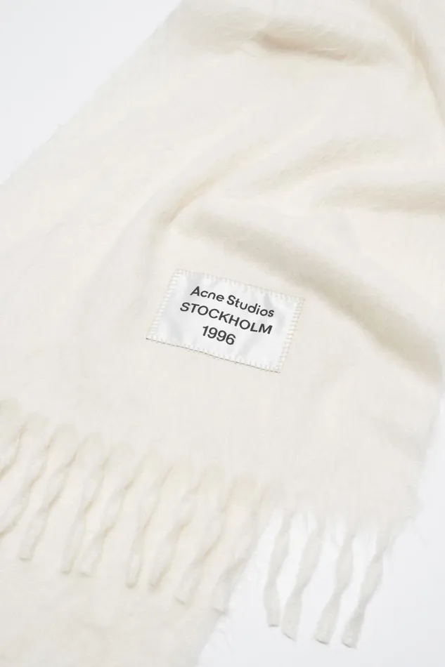 Acne Studios Fringe Alpaca Scarf White Man Scarves