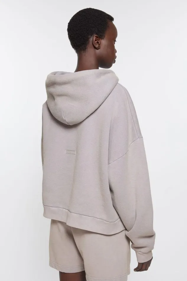 Acne Studios Hooded Sweater Logo Patch Dusty Purple Woman Sweatshirts