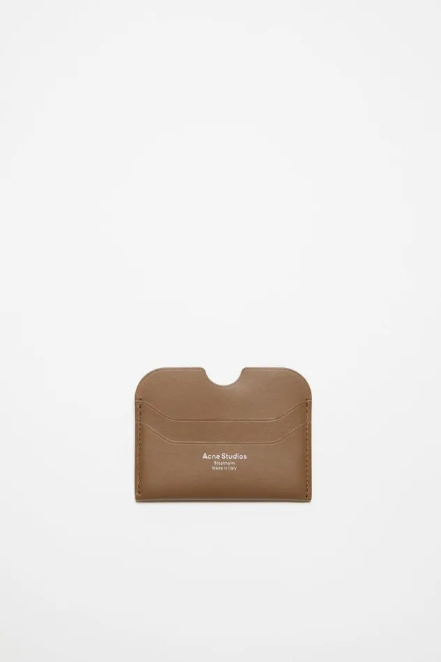 Acne Studios Leather Card Holder Camel Brown Woman Small Leather Goods