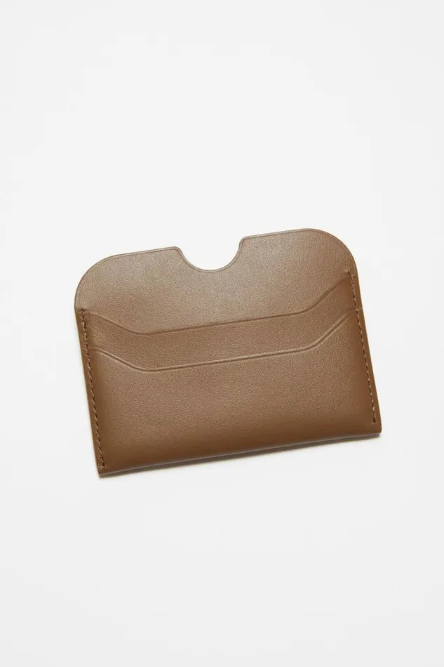 Acne Studios Leather Card Holder Camel Brown Woman Small Leather Goods