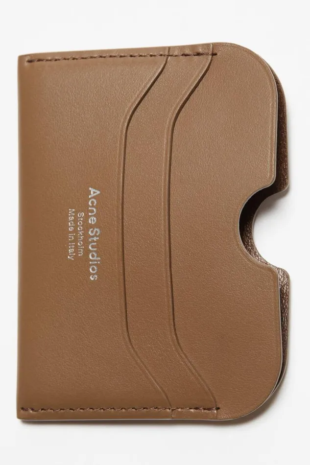 Acne Studios Leather Card Holder Camel Brown Woman Small Leather Goods