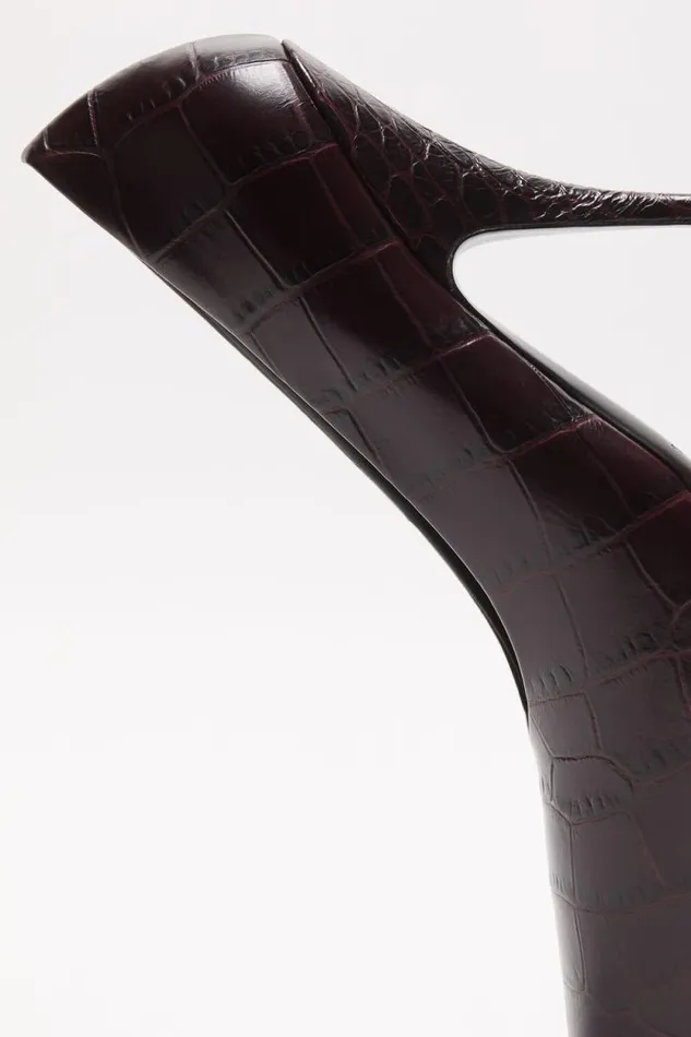 Acne Studios Leather Open Toe Heels Chocolate Brown Woman Shoes