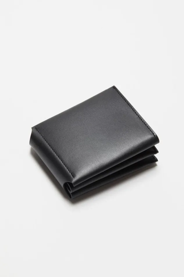 Acne Studios Leather Trifold Wallet Black Man Small Leather Goods