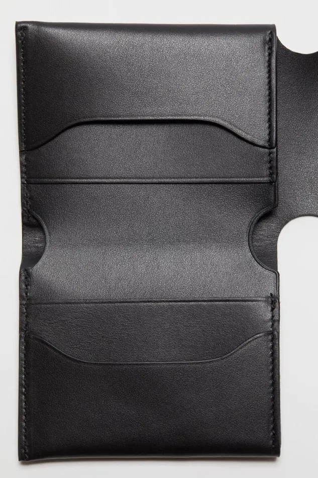 Acne Studios Leather Trifold Wallet Black Man Small Leather Goods