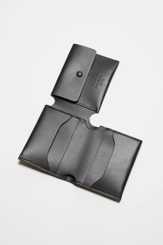 Acne Studios Leather Trifold Wallet Black Man Small Leather Goods
