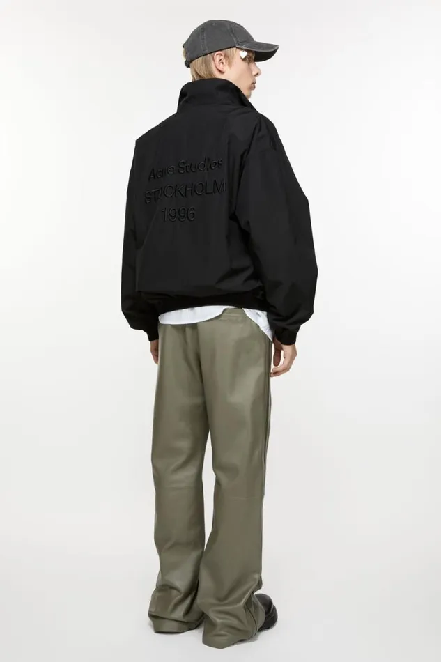 Acne Studios Leather Trousers Dusty Green Man Trousers
