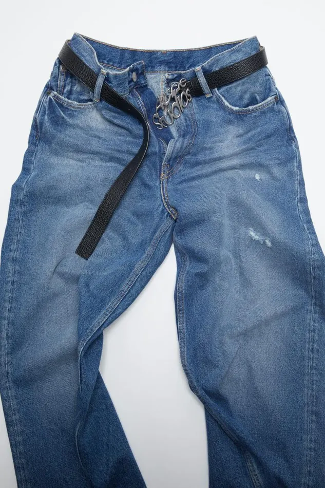 Acne Studios Logo Buckle Belt Black Woman Belts