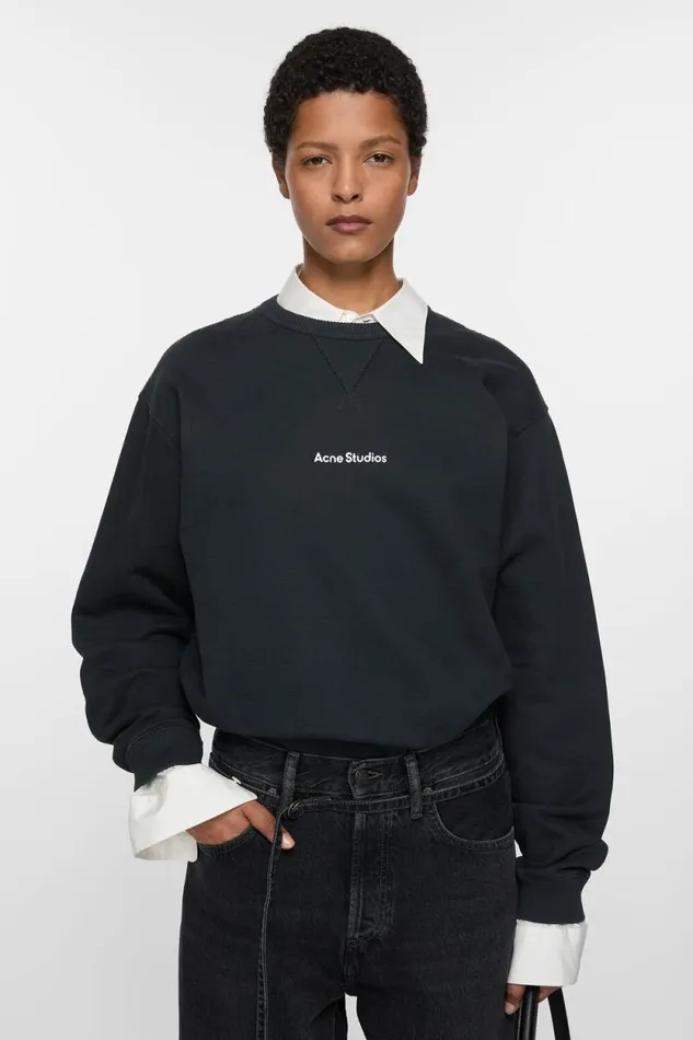 Acne Studios Logo Stamp Sweater Black Woman Sweatshirts