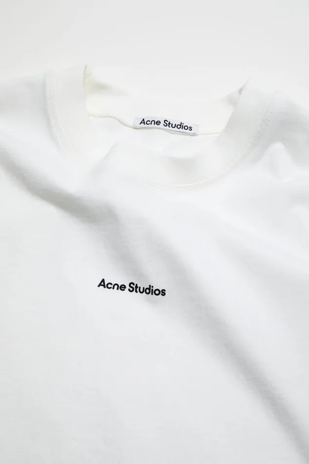 Acne Studios Logo Tshirt Optic White Woman Tshirts